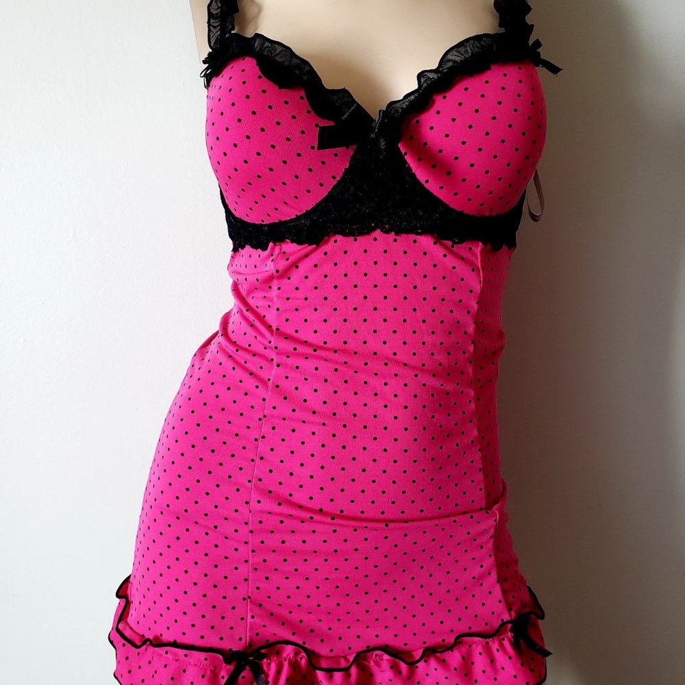 Native Intimates Pink Ruffled Chemise Babydoll NEW